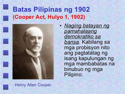 4. ano ang kahalagahan ng batas cooper sa kasaysayan ng .